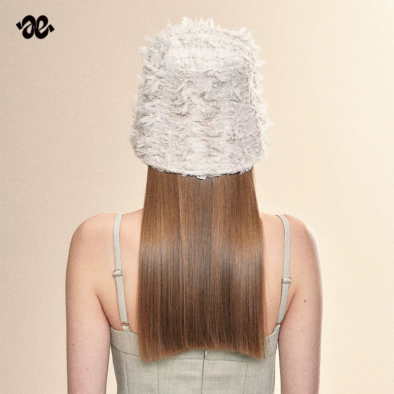 Feather Texture Sun Protection Bucket Hat