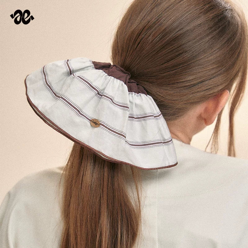 Blue Brown Cotton Hair Band