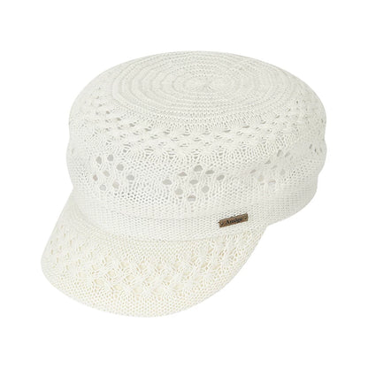 Beige Vintage Hollow Out Breathable Newsboy Cap