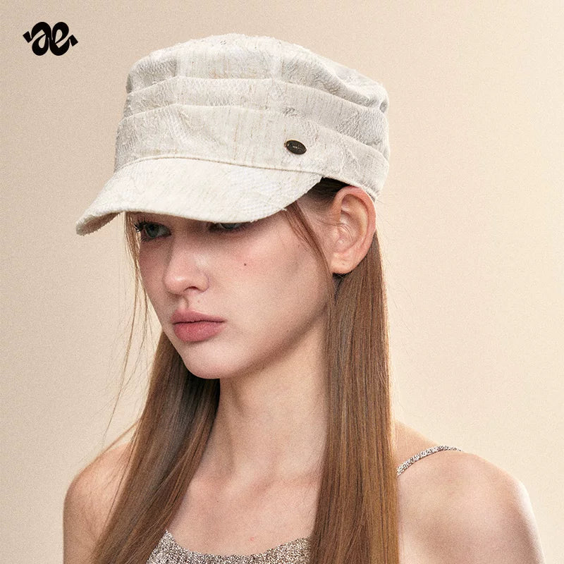 Amoge bean white knight hat women 2026 new sunshade face small duck tongue equestrian hat