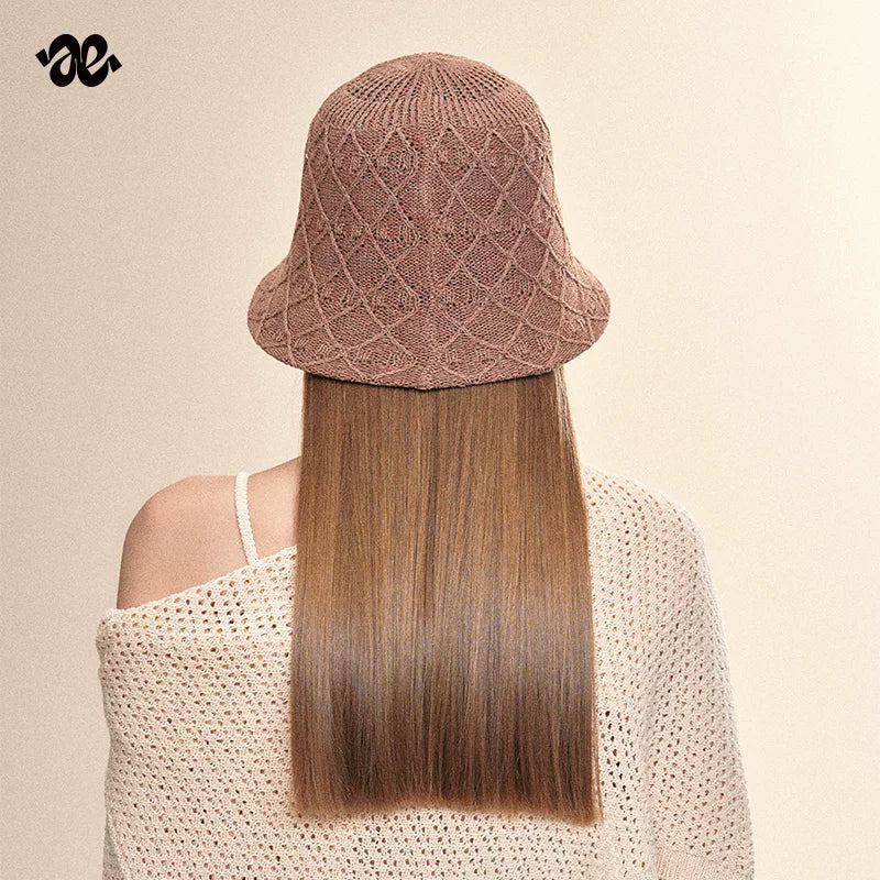 Linen Pattern Sun Protection Bucket Hat