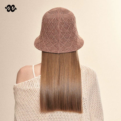 Linen Pattern Sun Protection Bucket Hat