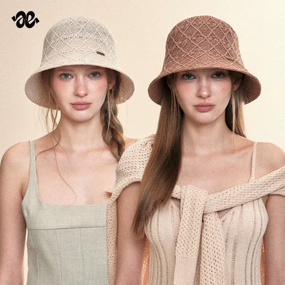 Linen Pattern Sun Protection Bucket Hat