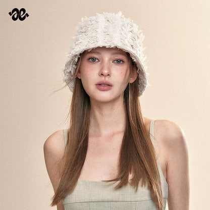 Feather Texture Sun Protection Bucket Hat