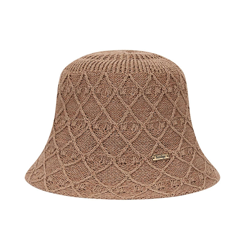Linen Pattern Sun Protection Bucket Hat