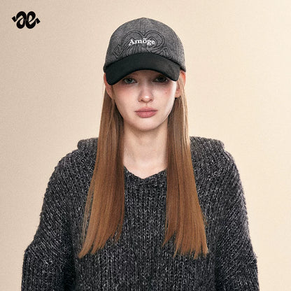 Gray Black Colorblock Sun Protection Baseball Cap