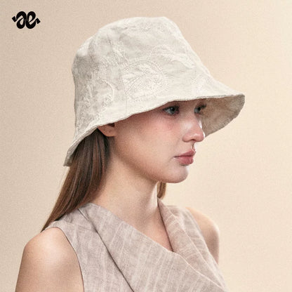 French Vintage Oatmeal Bucket Hat
