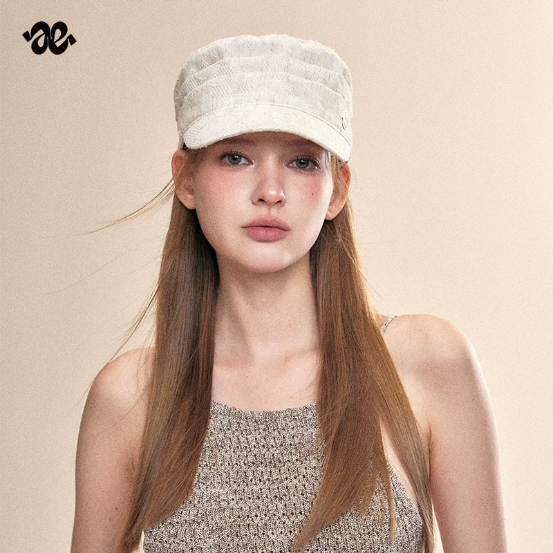 Amoge bean white knight hat women 2026 new sunshade face small duck tongue equestrian hat