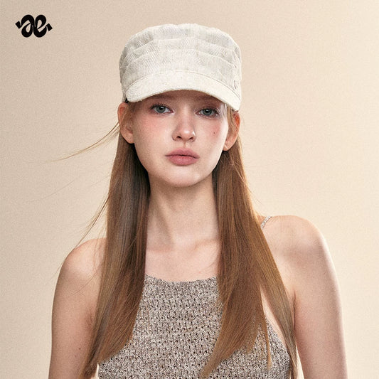 Vintage White Nylon Equestrian Cap
