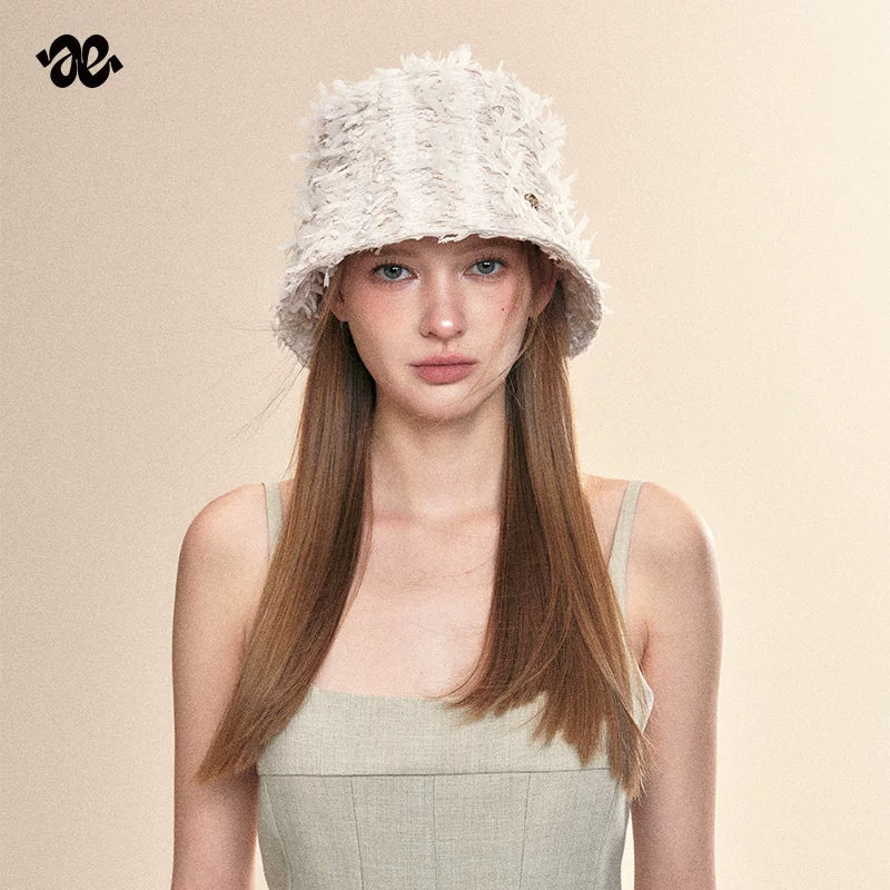 Feather Texture Sun Protection Bucket Hat