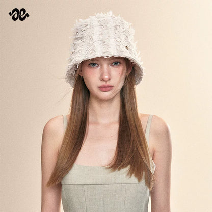 Feather Texture Sun Protection Bucket Hat