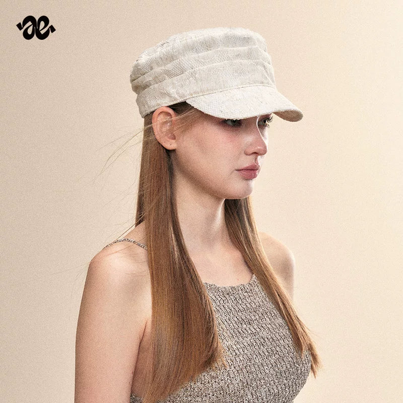 Amoge bean white knight hat women 2026 new sunshade face small duck tongue equestrian hat