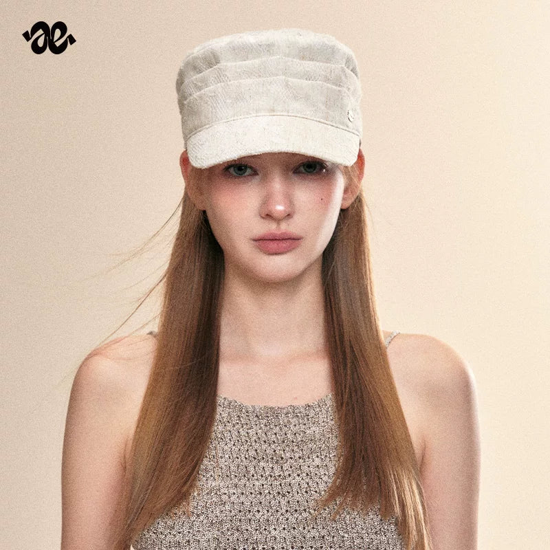 Amoge bean white knight hat women 2026 new sunshade face small duck tongue equestrian hat