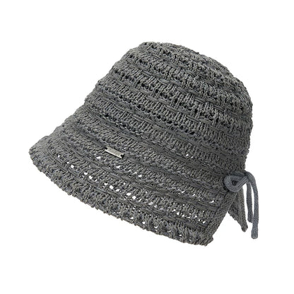 Two-Tone Woven Hollow Out Bucket Hat