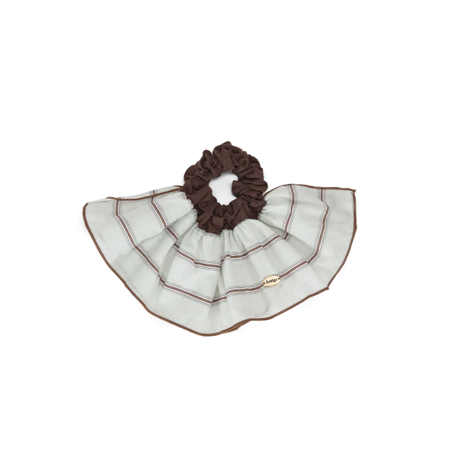 Blue Brown Cotton Hair Band